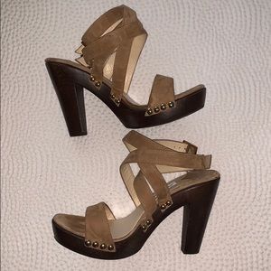 JIMMY CHOO Urban suede hazel platform sandals.